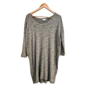 Pure Jill J. Jill Women's Gray Heather Linen Blend Tunic Dress Blouse Petite M